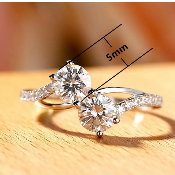 NEW 925Silver Rings for Women White Sapphire Rings - Picture 3 of 4